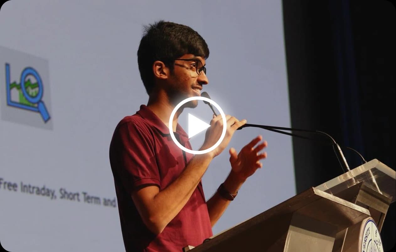 Saketh R presenting a Quick Alpha trading session